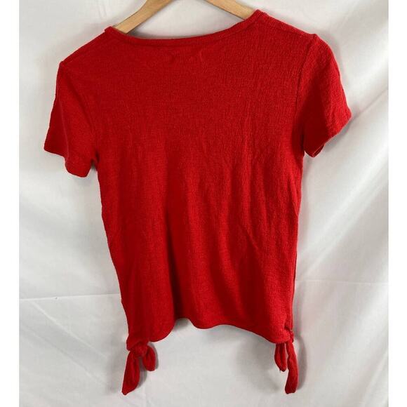 Madewell Texture & Thread Modern Side-Tie Top Tee Red Size XXS - Picture 6 of 6